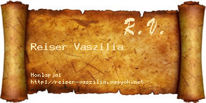 Reiser Vaszilia névjegykártya